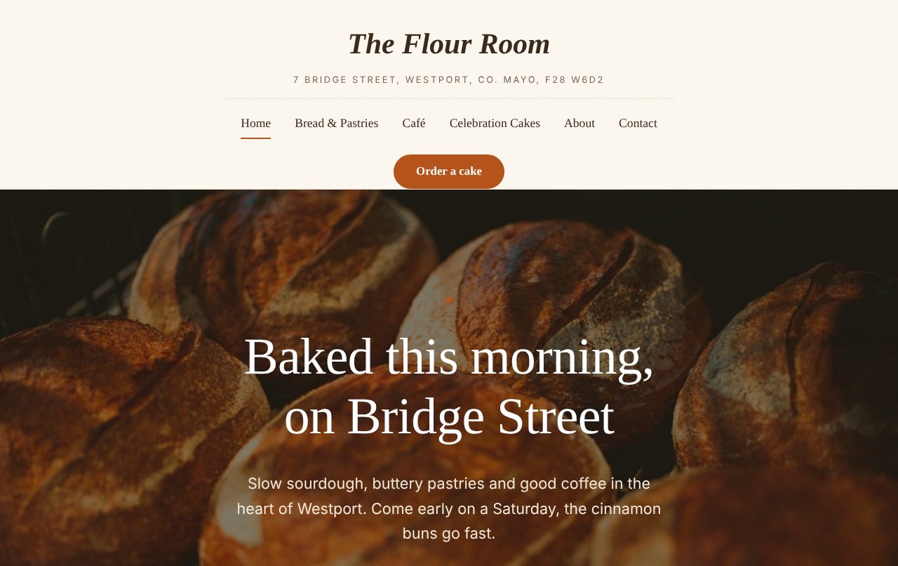 A sample home page in the Bakehouse design (warm, serif, centred)
