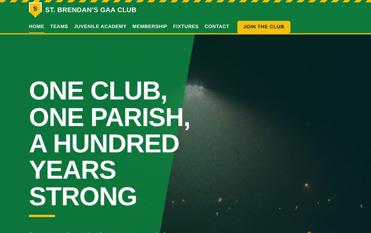 A sample home page in the Clubhouse design (bold, sporty, club colours)
